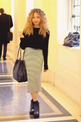 The Striped Pencil Skirt | LFW OOTD