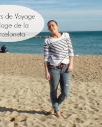 Carnets de Voyages à Barcelone: Petit marin à la Plage de la Berceloneta 