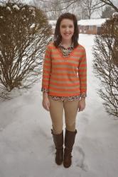 Pinterest Week: Outfit #2 Stripes and Leopard