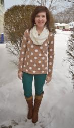 Pinned It and Did It: Polka Dots and Green Pants