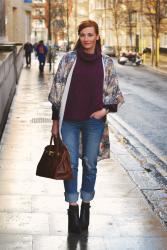 What I Wore to London Fashion Week | Sequinned Kimono & Boyfriend Jeans