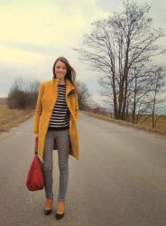 grey-black striped sweater