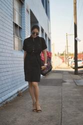 Black shirt dress