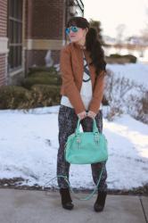 Outfit: Print Pants & Sequin Ampersand Knit