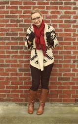 pinspired style: aztec blanket cardigan in march 
