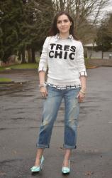 TRES CHIC SWEATER AND BOYFRIEND JEANS