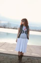 Mission #28, Day 5--Graphic Tee Over a Dress