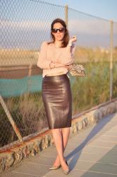 SOFT PINK & MIDI SKIRT