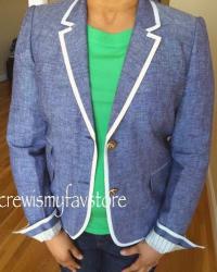 J. Crew Schoolboy Blazer in Tipped Linen 