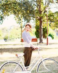 black, white, mustard and bikes