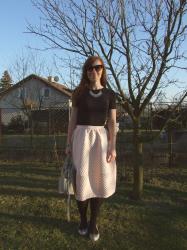 Pink midi skirt