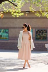 Simple Classic: Strapless Dress and Oversized Blazer