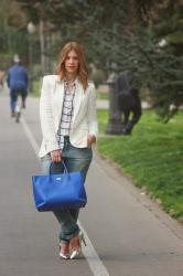 White Blazer & ripped jeans