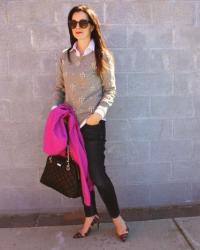 J.Crew Plaid Heels & Kate Spade Quilted Tote