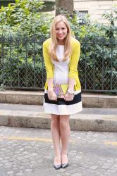 Preppy Dress – White & Yellow -