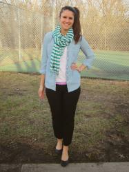green week :: green + white scarf