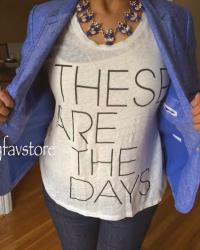 J. Crew Brilliant Stones Necklace and These Are the Days T-Shirt 