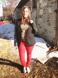 looking "normal" in leopard, leather, & red