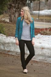 Teal Blazer and Stripes