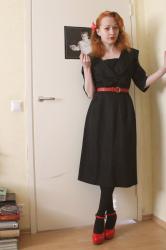 1950s black secretary dress. And no alcohol for me !
