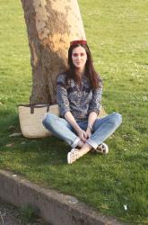 Paisley Blouse, Leopard Print Slip Ons