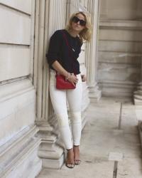 NAVY,CREAM & RED