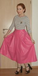 Coffee Break in Pink Skirt