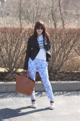 Outfit: Graphic Tee & Print Pants 