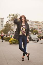 LIKE A BROWNIE: BROWN COAT, BLOUSE, BROGUES AND BAG