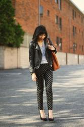 Leather and polka dots