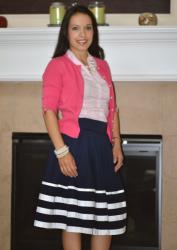 Closet Remix: Navy and white skirt