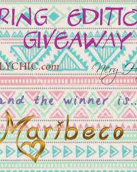 And the winner of the Spring Edition Giveaway of Jollychic is.....