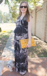 Black, White and Grey With Bright Balenciaga Bags - Maxi Dress, Tee and Pencil Skirt