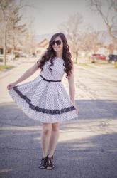 Polka Dot fit and flare dress