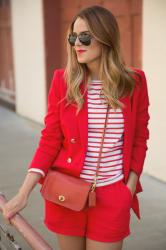 Red Short Suit