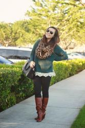 LACE HEM SWEATER