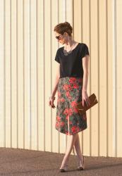 Floral pencil skirt