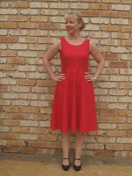 By Hand London Elisalex in Red Linen with Half Circle Skirt