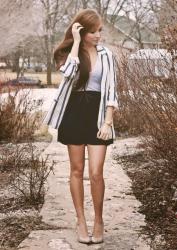 Cure the Fall // Black Five Striped Blazer