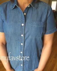 J. Crew Factory Short-Sleeve Chambray Shirt and 30% off Promotion 