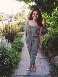 Florals, for spring. Jumpsuit Style.