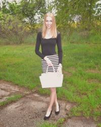 Outfit: Black and white stripes