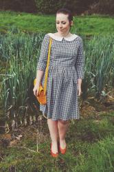 What I Wore :: Gingham Midi Dress with Tropical Brights