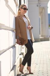 Black pants, white blouse & blazer