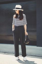 Weekender: Wide Leg Pants and Sneakers