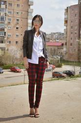 Spring Leather Chic + Tartan