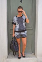 Vintage print two-piece suit