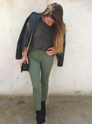 Metallic Sweater & Green Pant 