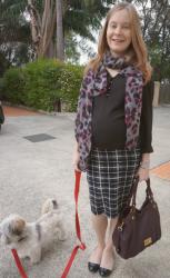 Marc By Marc Jacobs Fran Bag, Print Mixing. Asos Pencil Skirt, Jeanswest Paisley Dress and Ankle Boots