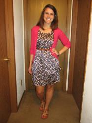 floral dress + geranium cardigan